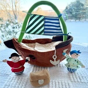 Vintage Carry Along Plush Pirate Ship Toy